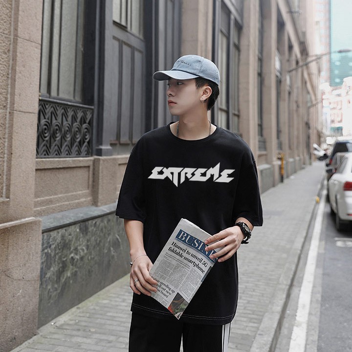 Áo thun tay lỡ EXTREME, áo phông unisex đen basic | BigBuy360 - bigbuy360.vn