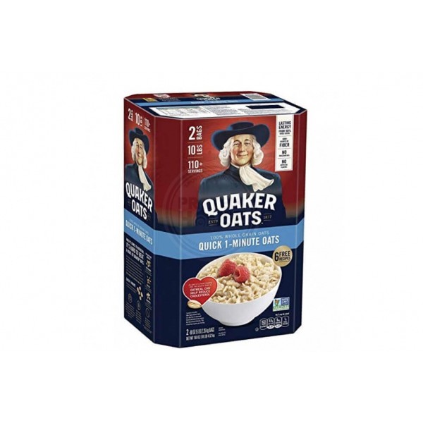Quaker Oats Quick 1 Min Thùng Xanh [4,53 KG] - Yến Mạch Ăn Liền  - Chính Hãng Tại Suppcare Store