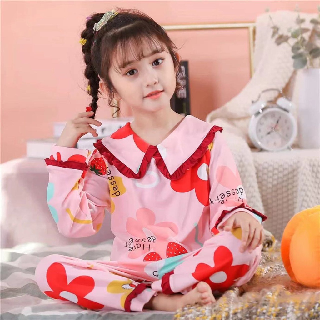 Bộ Pijama tay dài dành cho bé gái - Hàng Quảng Châu Cao Cấp