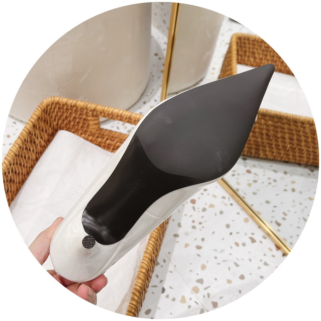 Giày cao gót bóng BB 7cm hàng super VIC fullbox về hai màu đen trắng