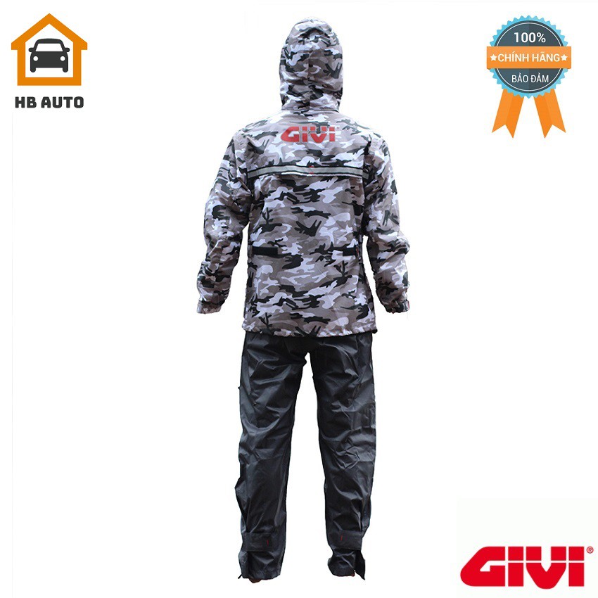 Áo Mưa Bộ Givi Camouflage Rainsuit 01 Grey CAM01AH-G