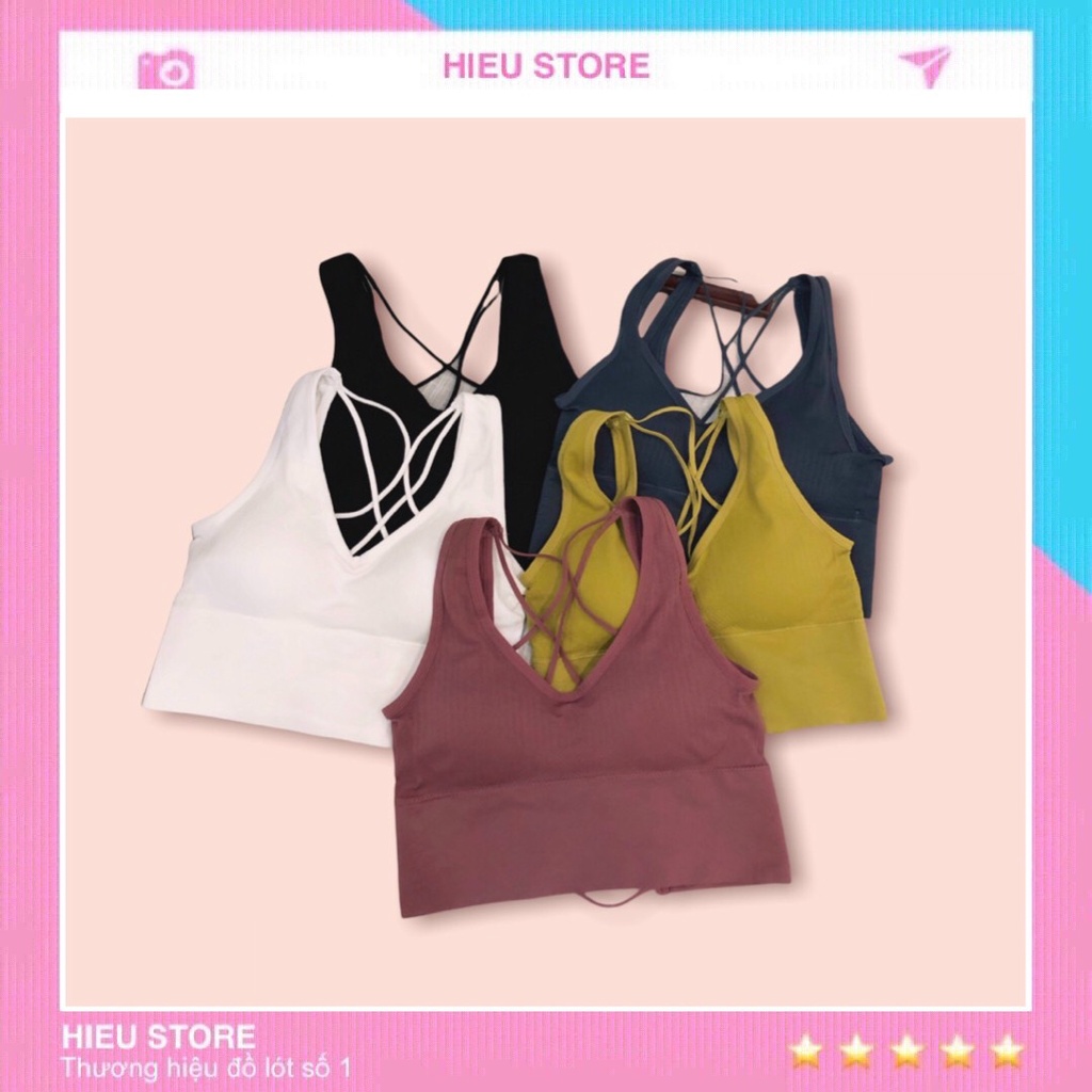 Áo Lót Nữ Cotton Tập Gym Hở Lưng Mặc Mát Co Giãn Thoải Mái Hieu Store24h - 6000