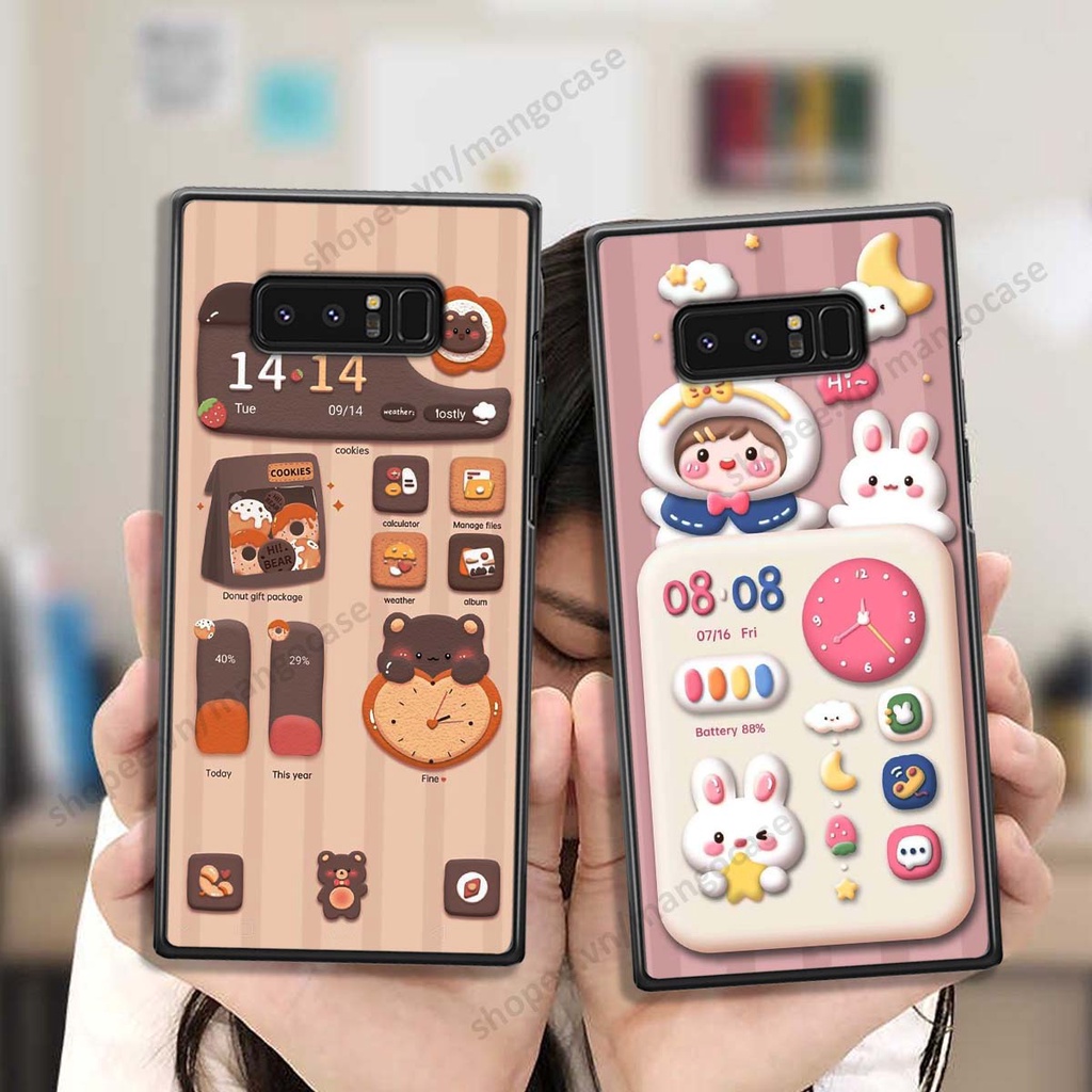 Ốp lưng Samsung Note 8 hình gấu, thỏ, đồng hồ cute dễ thương