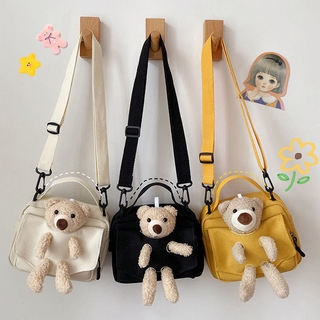 Túi Đeo Chéo Túi Xách Nữ  Kèm Theo Con Gấu Dễ Thương Phong Cách Hàn Quốc