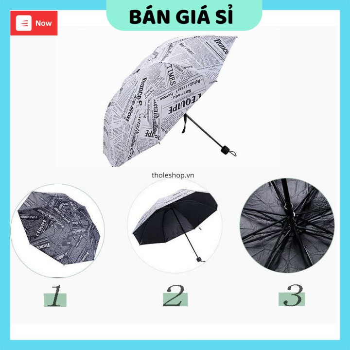 Ô Cầm Tay GIGAHOME Dù Giấy Báo Che Mưa, Chống Nắng Cá Tính, Dù Cầm Tay Gấp Gọn Model 7585