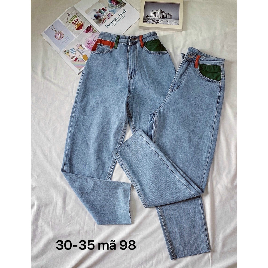 Quần Jean Baggy Túi Màu Size To (60-85kg)