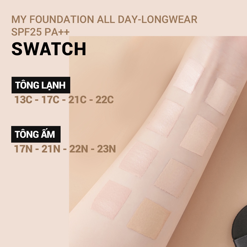 [Mã COSIF05 giảm 10% đơn 400K] Kem nền trang điểm lâu trôi innisfree My Foundation All day Longwear SPF25 PA++ 30ml