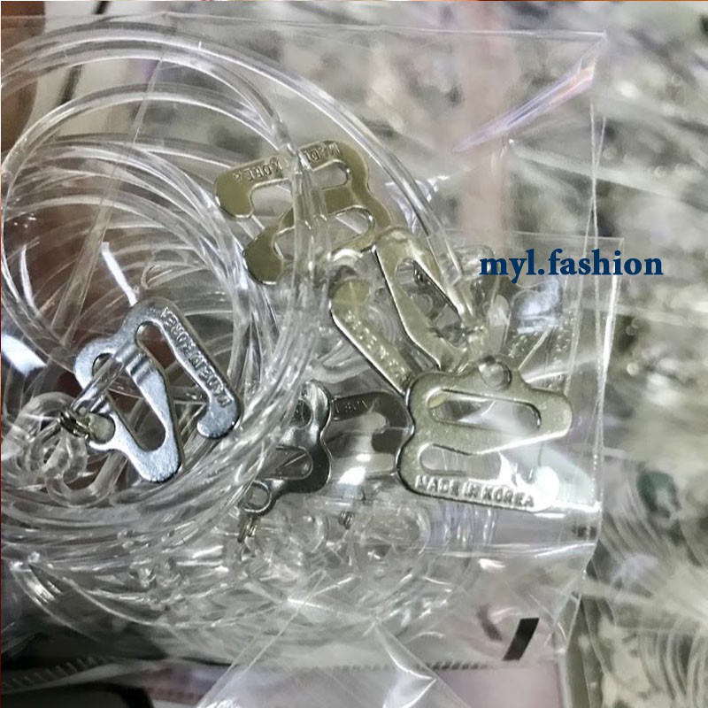 Dây áo lót trong suốt sợi tròn sợi dẹt, quai áo ngực trong suốt sợi bún bản to mềm - myl.fashion