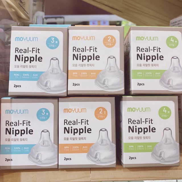 [Hàng Chính Hãng] Tách Set - Núm Ti Moyuum Hàn Quốc size 1-2-3-4