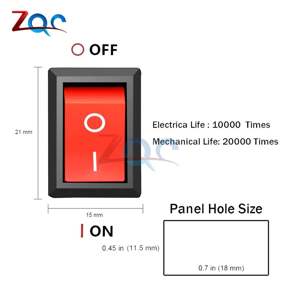 Bộ 5 Công Tắc Bật/Tắt 2 Pin Ac 250v 6a 125v 10a Cho Xe Ô Tô