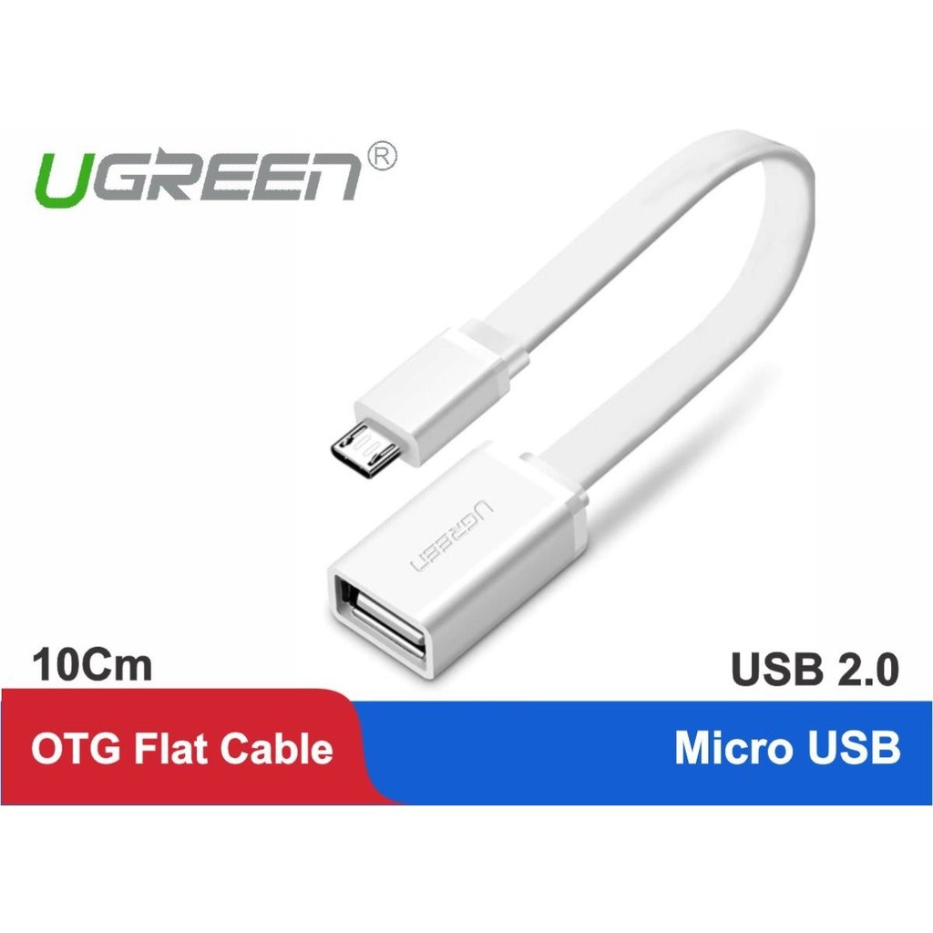 Dây cáp OTG Micro USB Cao cấp Ugreen US133 dây dẹt dài 10CM 10395 10821 Chính Hãng