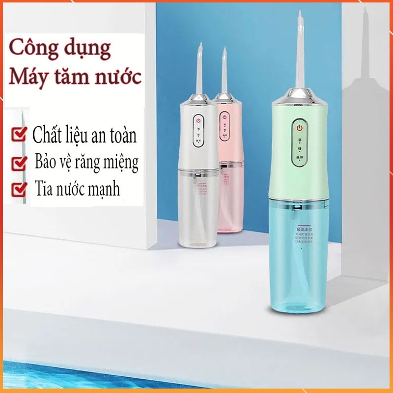 Máy tăm nước nha khoa vệ sinh răng miệng. Tăm nước mini cầm tay tăm nước vệ sinh răng miệng 3 Chế Độ , bảo vệ răng miệng