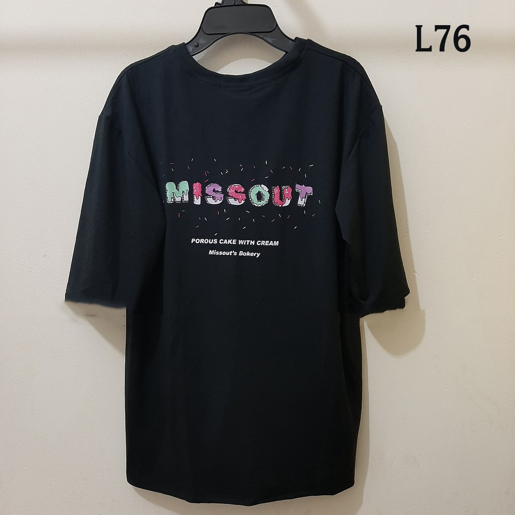 Áo thun 𝑭𝒓𝒆𝒆𝒔𝒉𝒊𝒑 Áo phông form rộng Unisex L76, mặc lớp, nhóm, cặp in chữ missout BAKERY.