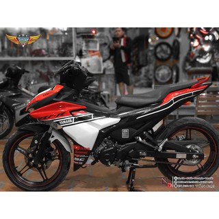 Tem trùm exciter 155 trắng đỏ