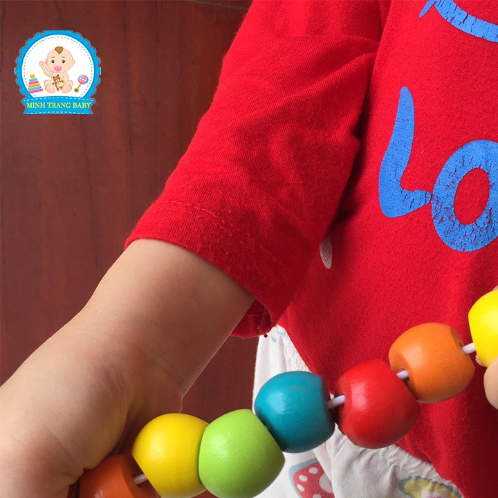 Đồ chơi con sâu gỗ cho bé rèn luyện đôi tay khéo léo, đồ chơi gỗ Montessori RAMBO TOYS _ Sâu