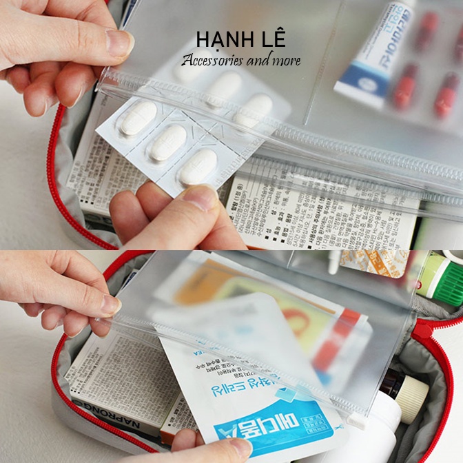 Túi cứu thương y tế mini cá nhân có thẻ mang đi du lịch tiện lợi với ngăn chống nước chống tràn bên trong
