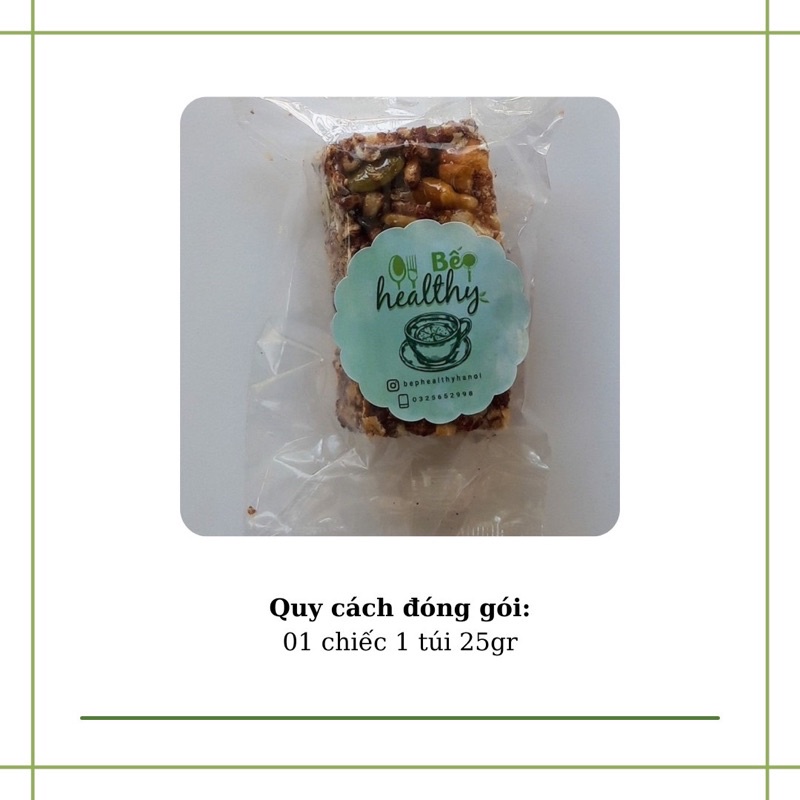 Thanh cơm gạo lứt ngũ cốc chà bông ăn kiêng không đường - Bếp healthy Hà Nội