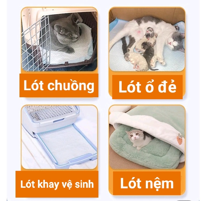 *Hoả tốc* Tã Lót Chuồng, Bỉm Cho Chó Mèo siêu Thấm hút - Đủ size 100, 50, 40 Miếng