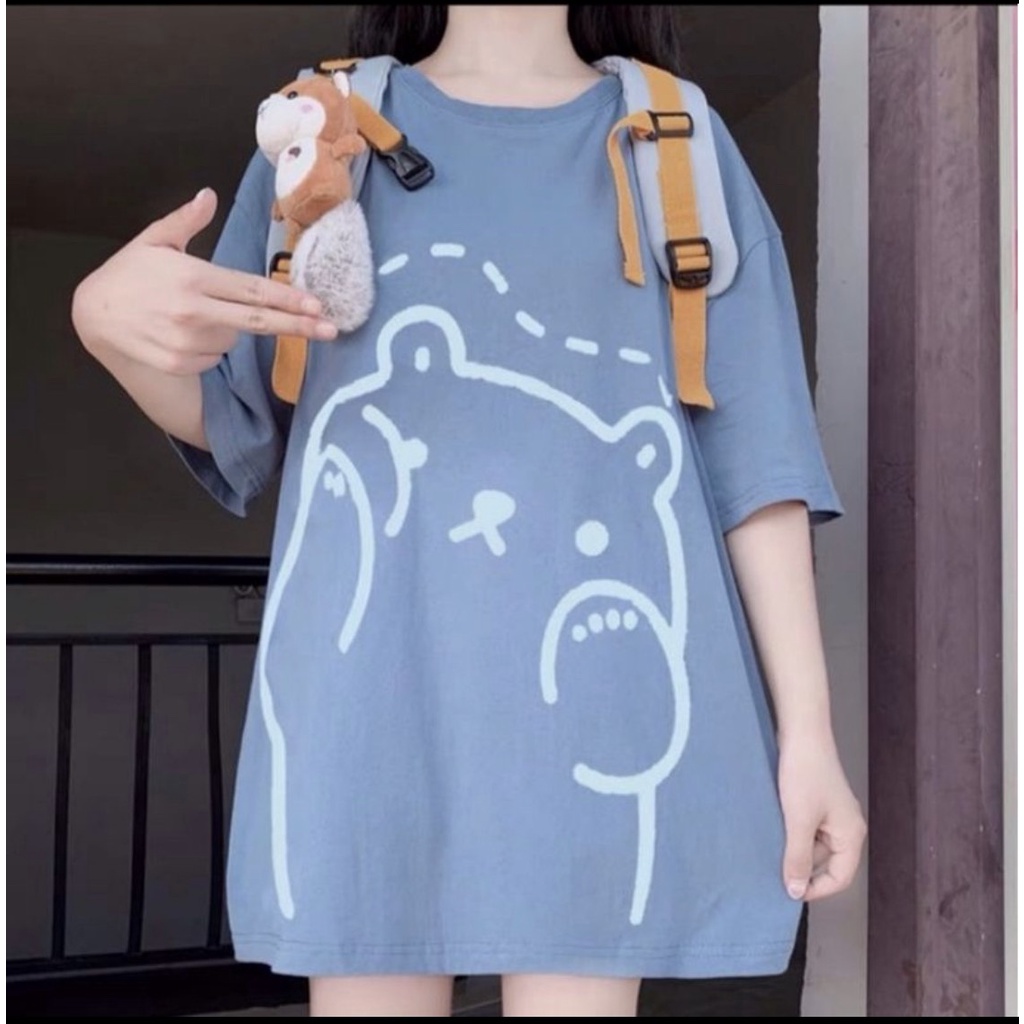 Áo Phông Nữ Tay Lỡ In Hình Gấu HO Sành Điêu Siêu Đẹp Oversize, Áo Hôdie Nữ Nhiều Màu