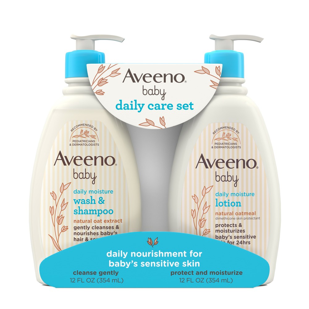 Set sữa tắm và dưỡng ẩm Aveeno Baby 354ml