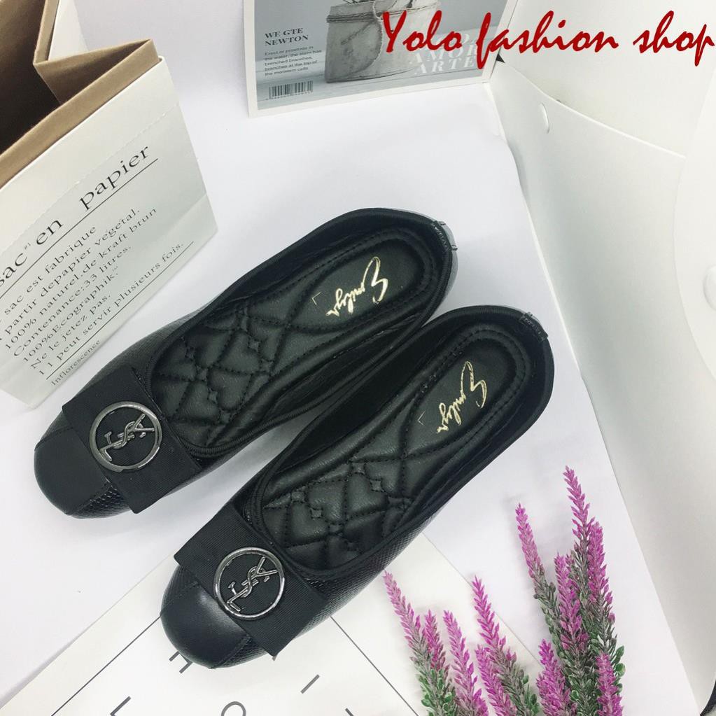 Giày bệt búp bê nữ đính nơ xinh xắn da mềm êm chân - B17 | BigBuy360 - bigbuy360.vn