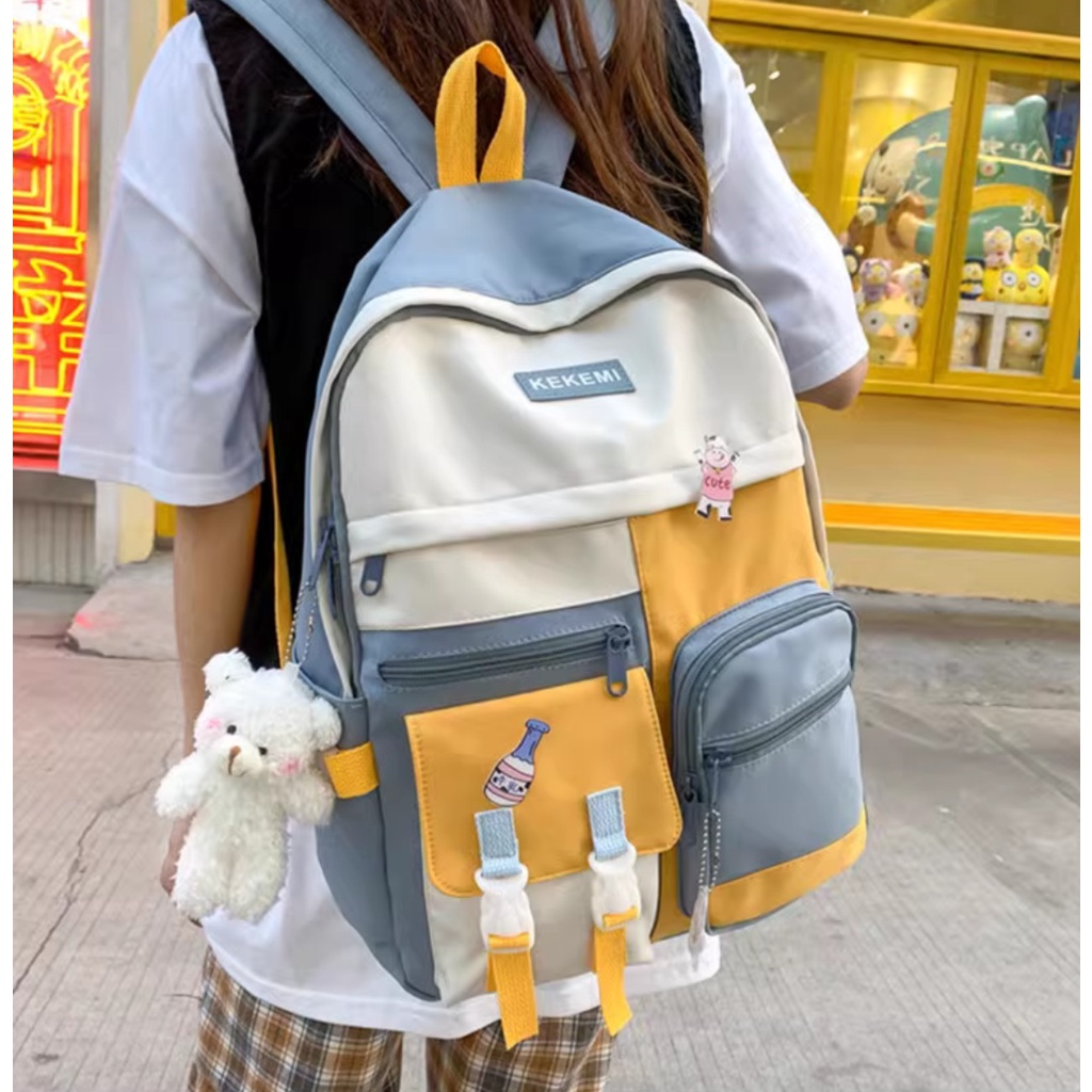Balo Thời Trang Nam Nữ, Balo Ulzzang, Phối Màu KEMIKU Thời Trang cấp 1 2 3
