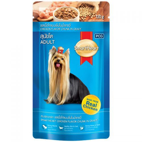 Pate cho chó SmartHeart, Pate Smart Heart cho chó con và chó lớn đủ vị - Gói 130gr