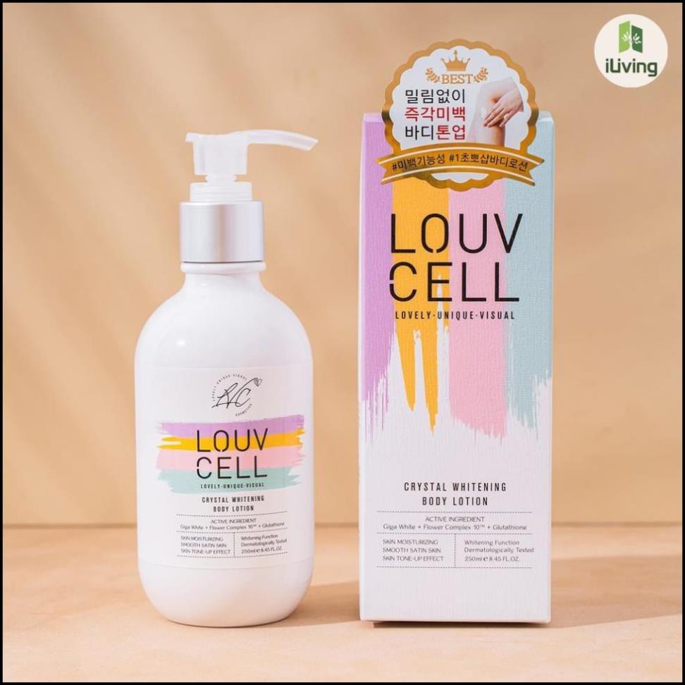 KEM DƯỠNG TRẮNG DA BODY LOUV CELL CRYSTAL WHITENING BODY LOTION 120ML VÀ 250ML