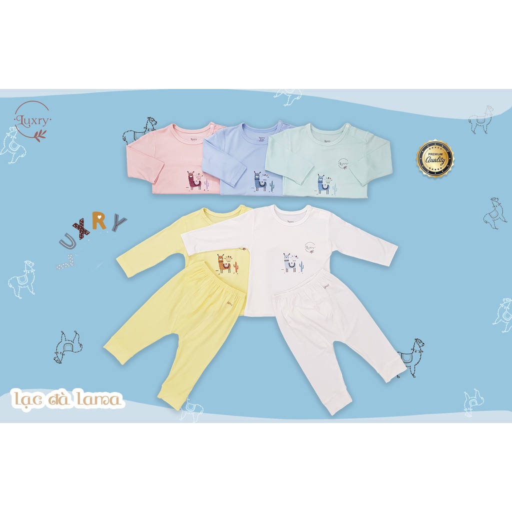 Bộ quần áo dài cài vai LAMA thương hiệu Luxry đáng yêu cho bé trai, bé gái