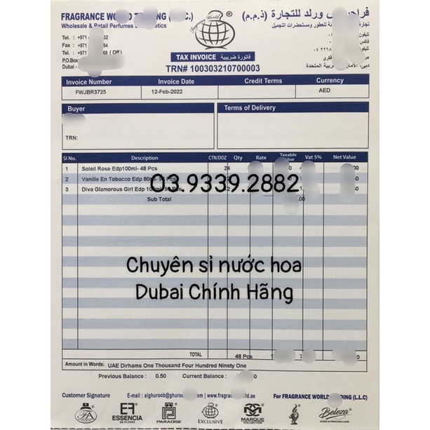 Nước Hoa Dubai AFNAN 9AM - 100ml