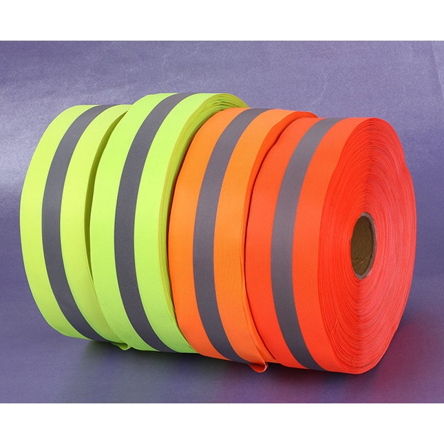CUỘN DÂY PHẢN QUANG VẢI SỌC XÁM BẢN 5 CM và 2.5 CM - DÀI 100m