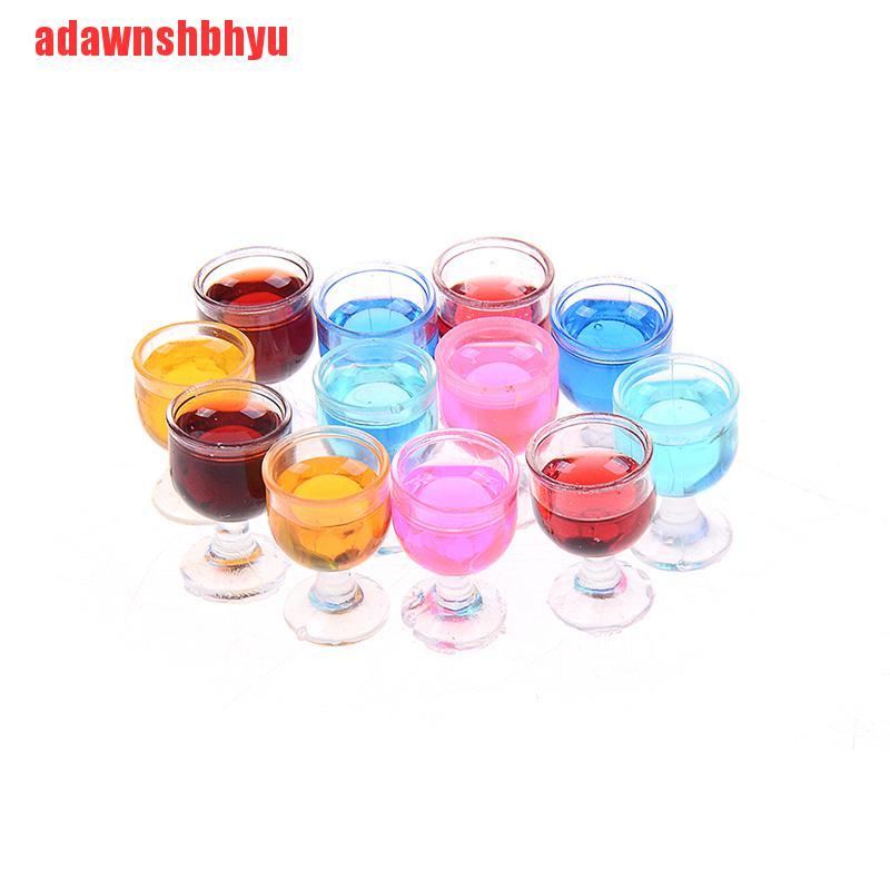 [adawnshbhyu]2PCS Dollhouse miniature red wine glasses cup goblet bar party drink 1:12