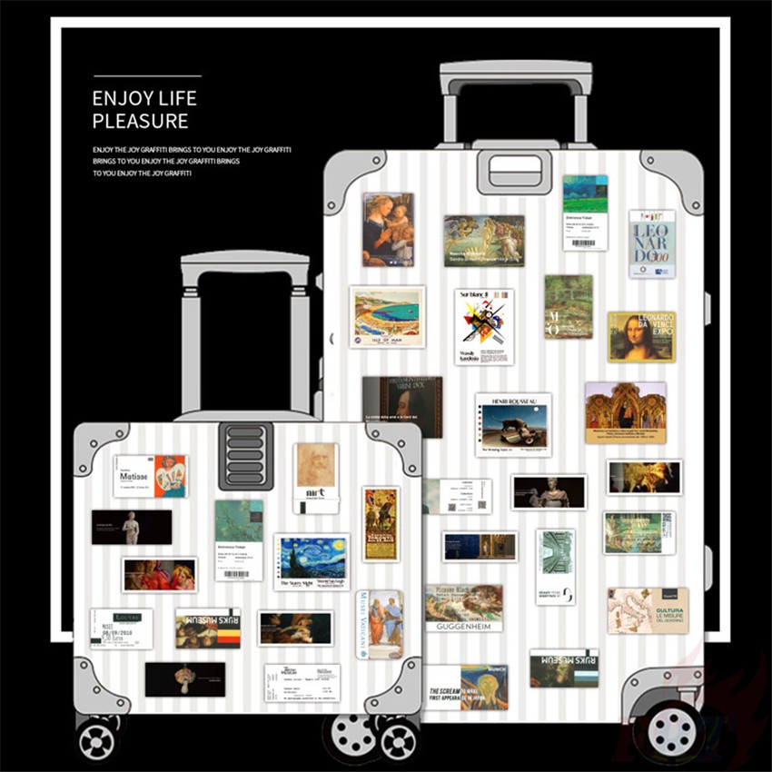 ❉ Bức Tranh Nổi Tiếng &amp; Series 05 Art Gallery. Miếng Dán Tranh Sơn Dầu Nổi Tiếng ❉ Set 50 Miếng Dán Trang Trí Thời Trang DIY