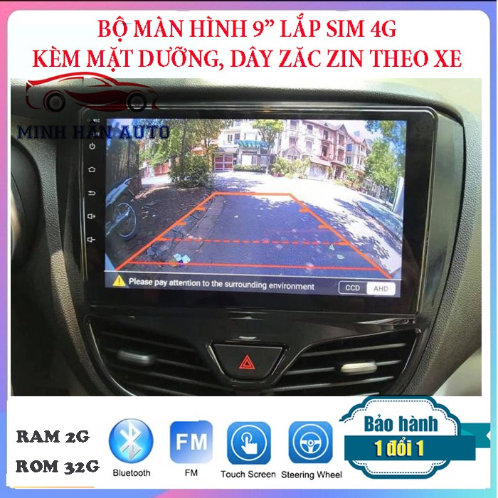 Màn hình OLED C2 lắp sim 4G cho xe VIFAST FADIL 2019, thu phát wifi, RAM 2G ROM 32G, IPS chống chói, chống lóa