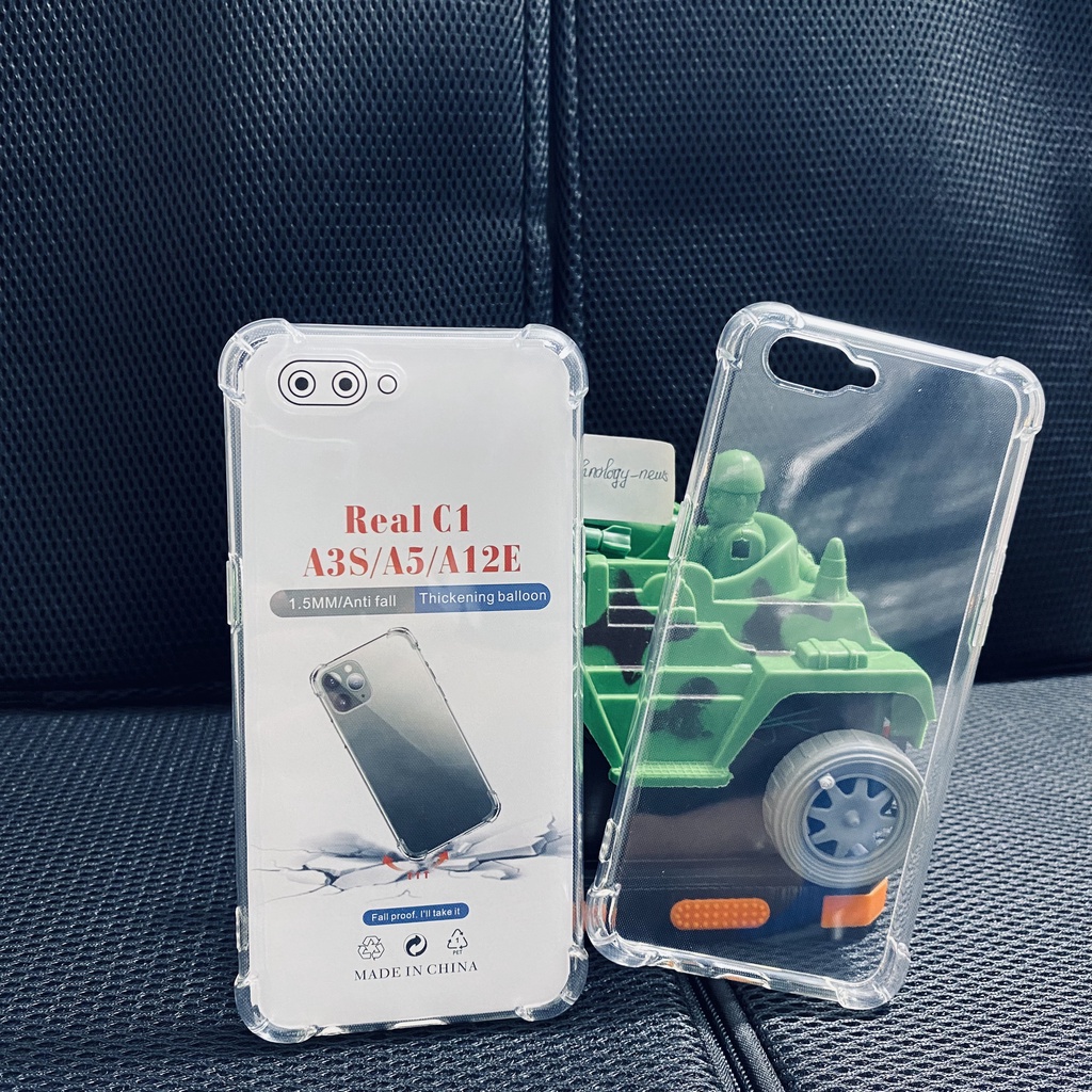 Ốp lưng chống sốc Oppo A3S/ A12E/ A5 2018 trong suốt cao cấp bo 4 góc chống va đập