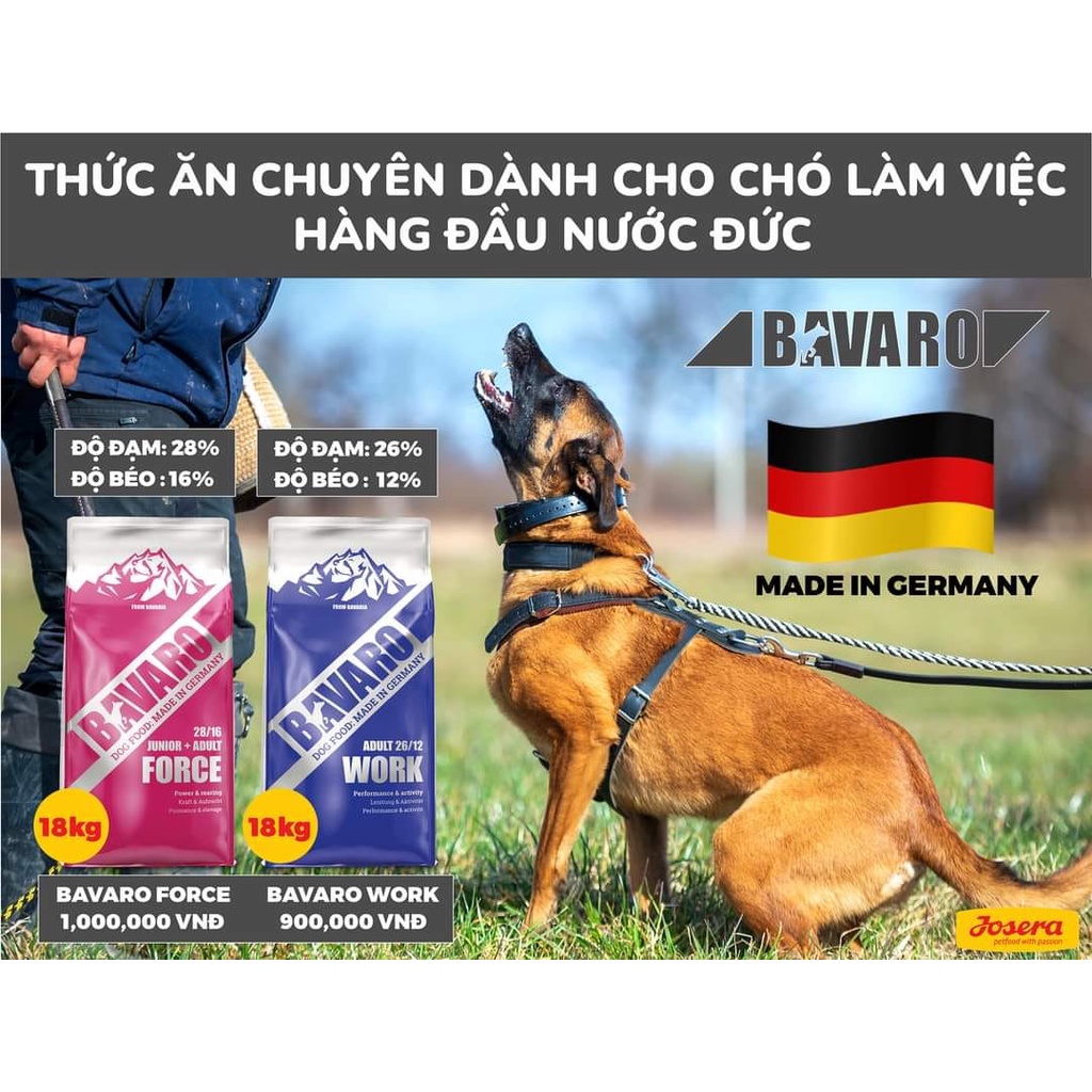 Thức ăn cho chó con, chó trưởng thành, mọi lứa tuổi Bavaro Force 28/16 18kg