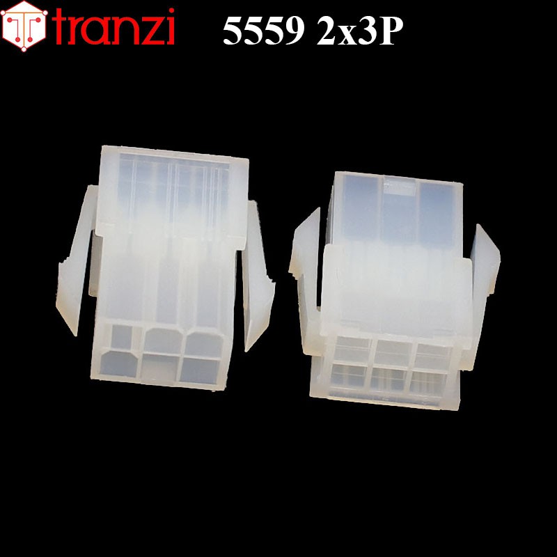Vỏ header 4.2mm 5559 2x3P 24mm trắng - túi 10 cái