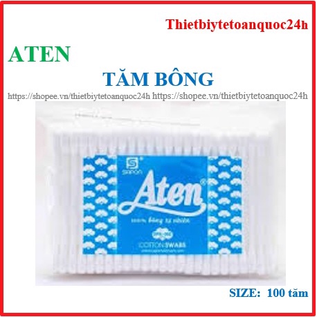Tăm Bông Cao Cấp ATEN- tăm trẻ em & Người lớn- gói 90 tăm