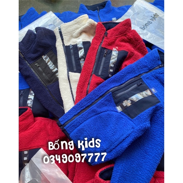 Áo Khoác Bé Trai &amp; Bé Gái Lông Cừu Túi Ngực UNI