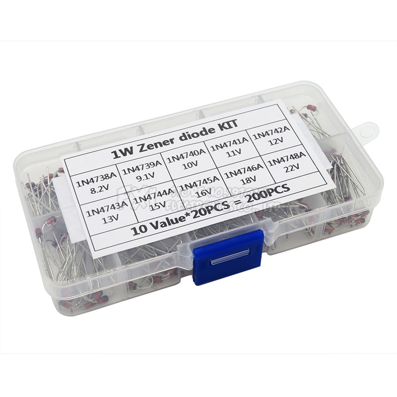 Bộ 20 Đi Ốt Zener Diode Nhiều Loại 8.2V 9.1V 10V 11V 12V 13V 15V 16V 18V 22V