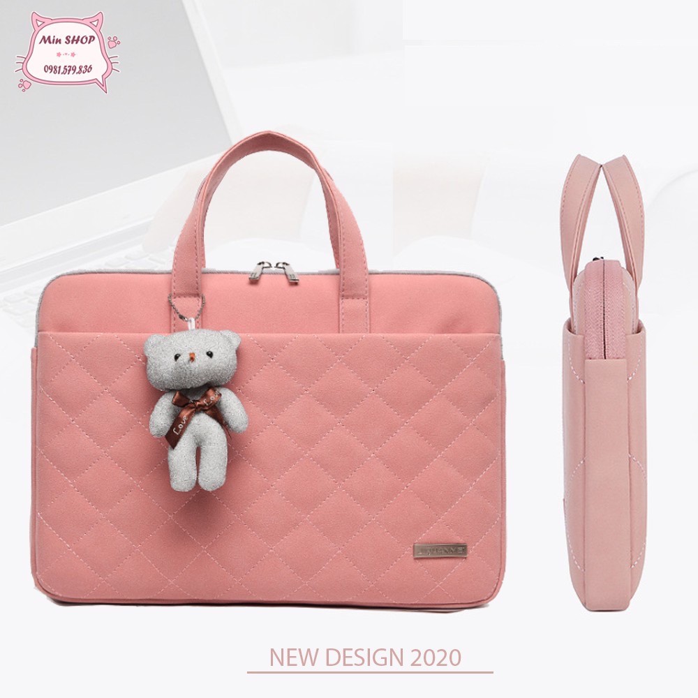 [Freeship] Túi xách chống sốc thời trang cho Laptop, Macbook tặng kèm túi đựng phụ kiện và gấu bông treo | BigBuy360 - bigbuy360.vn