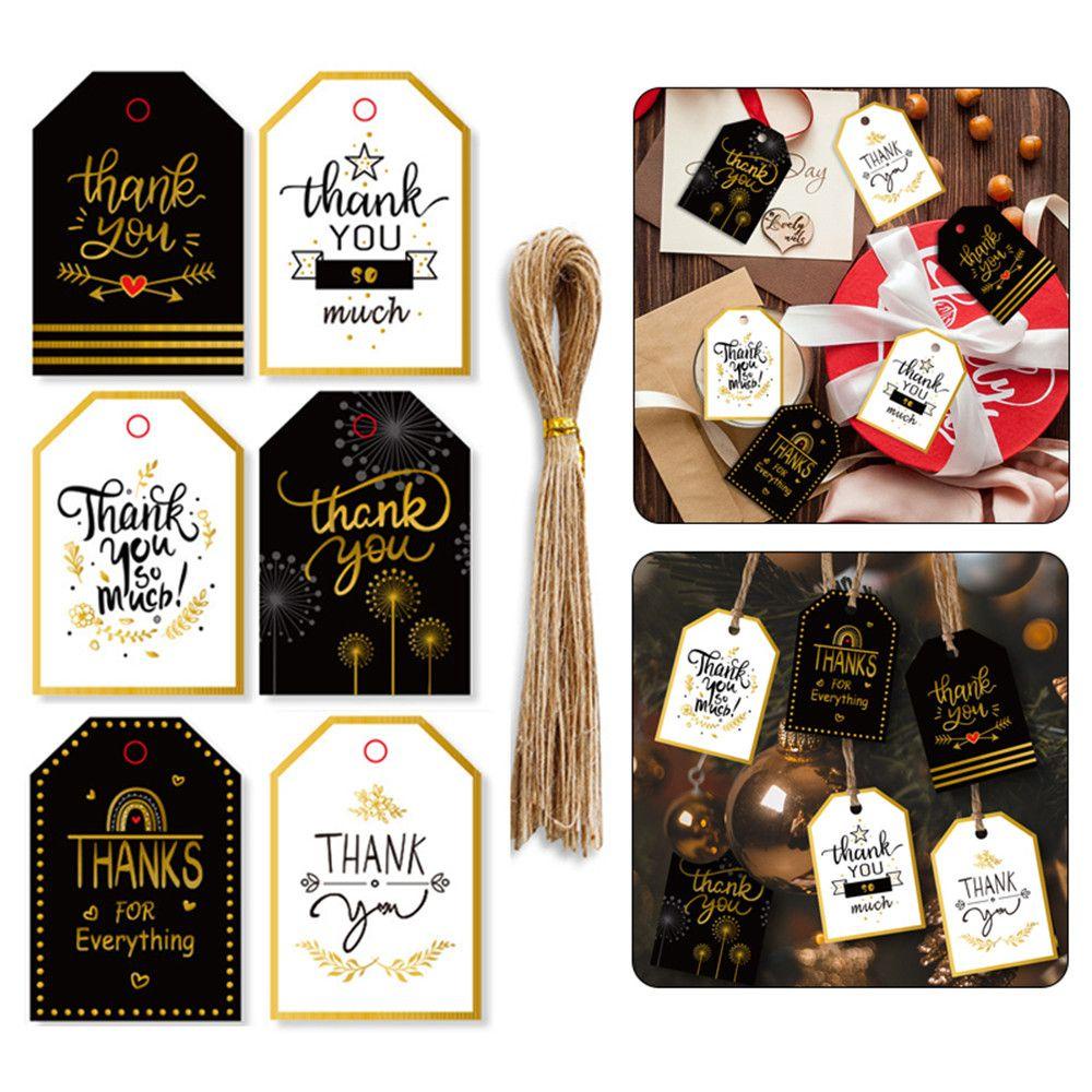 CONOPERY Nhãn Giấy Kraft In Chữ Thank You Dùng Trang Trí Tiệc Cưới DIY