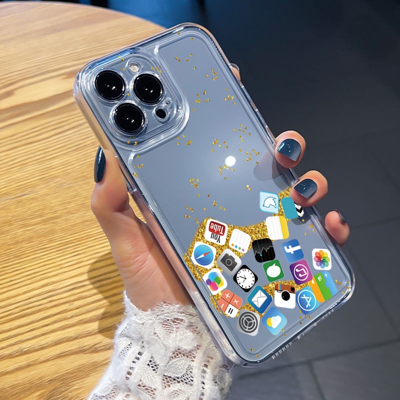 Ốp Điện Thoại TPU Gel Trong Suốt In Logo Ứng Dụng Vui Nhộn Cho Samsung Galaxy S22 Plus Note 20 Ultra 10 S21 FE S20