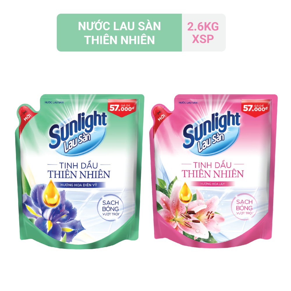 Nước lau sàn Sunlight thiên nhiên 2.6kg (Túi)