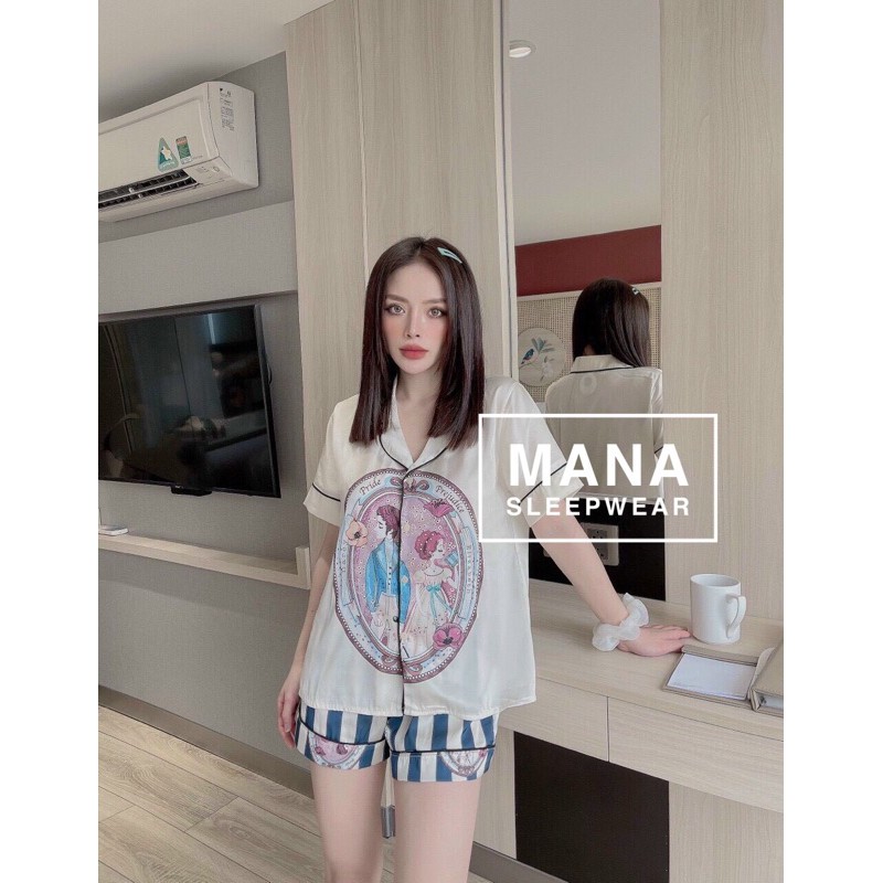 Pijama Lụa Latin - Bộ ngủ thiết kế cộc tay quần ngắn cao cấp BG