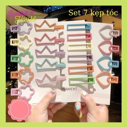 Set 7 kẹp tóc nhiều màu cho nữ (PK29)