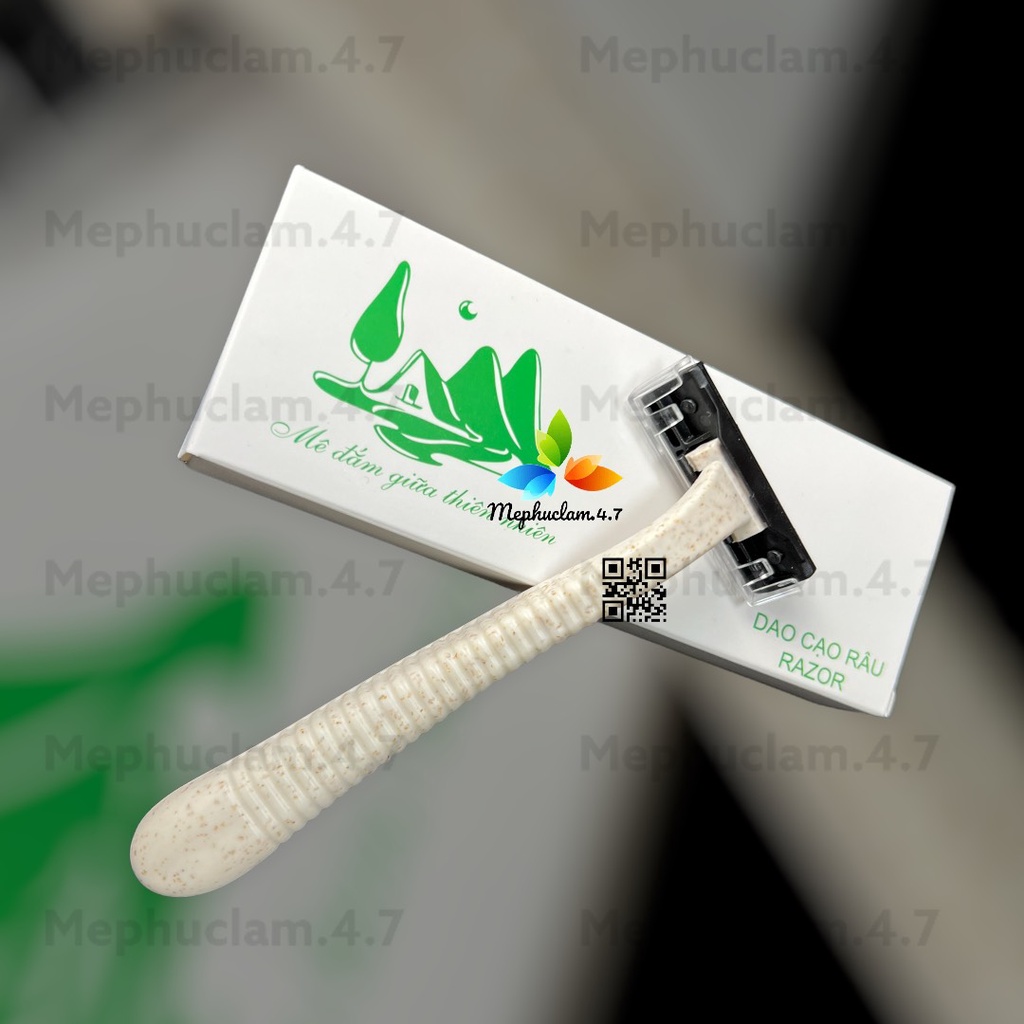 100 dao cạo râu lúa mạch mẫu 01 đựng vỏ hộp giấy (mẫu núi xanh) cho khách sạn, nhà nghỉ, villa, resort,.. MEPHUCLAM.4.7