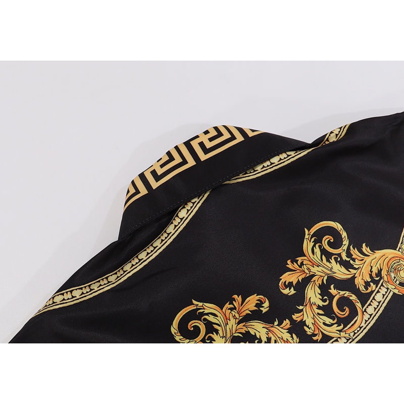 Áo Thun Tay Ngắn Chất Liệu cotton In Họa Tiết Versace Thời Trang