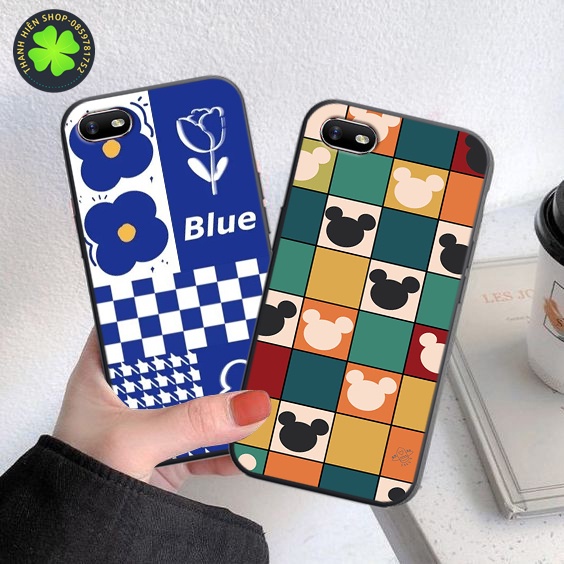 Ốp lưng Oppo A3S / A1K / A5S / A7 / F9 / A12 - in hình mặt cười và ô vuông nhiều màu siêu đẹp