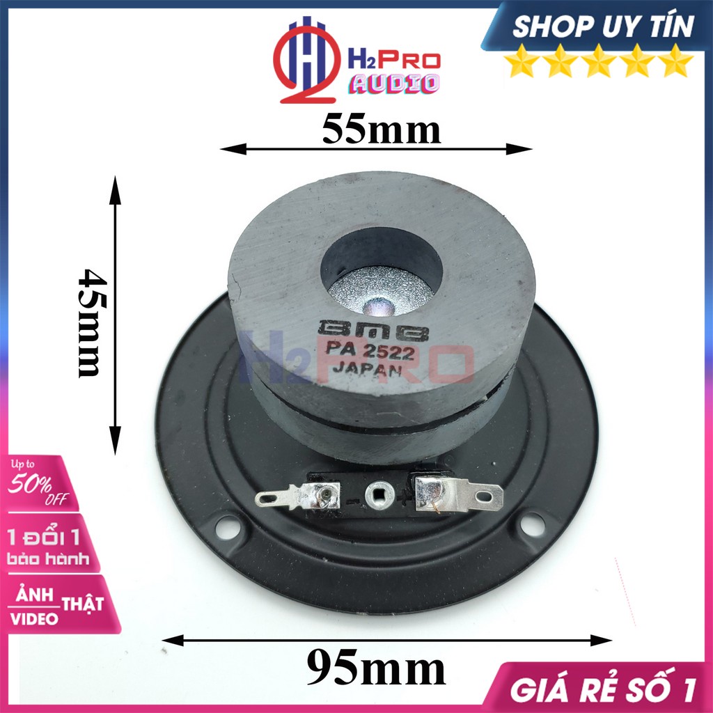 Đôi Loa Treble Bmb, 2 Loa Treble Giấy Bmb PA2522 Japan Tròn 95mm, 60W-8 Ôm-Từ Kép-Coil 1.4 (Tặng Cặp Tụ 30K)-H2pro Audio